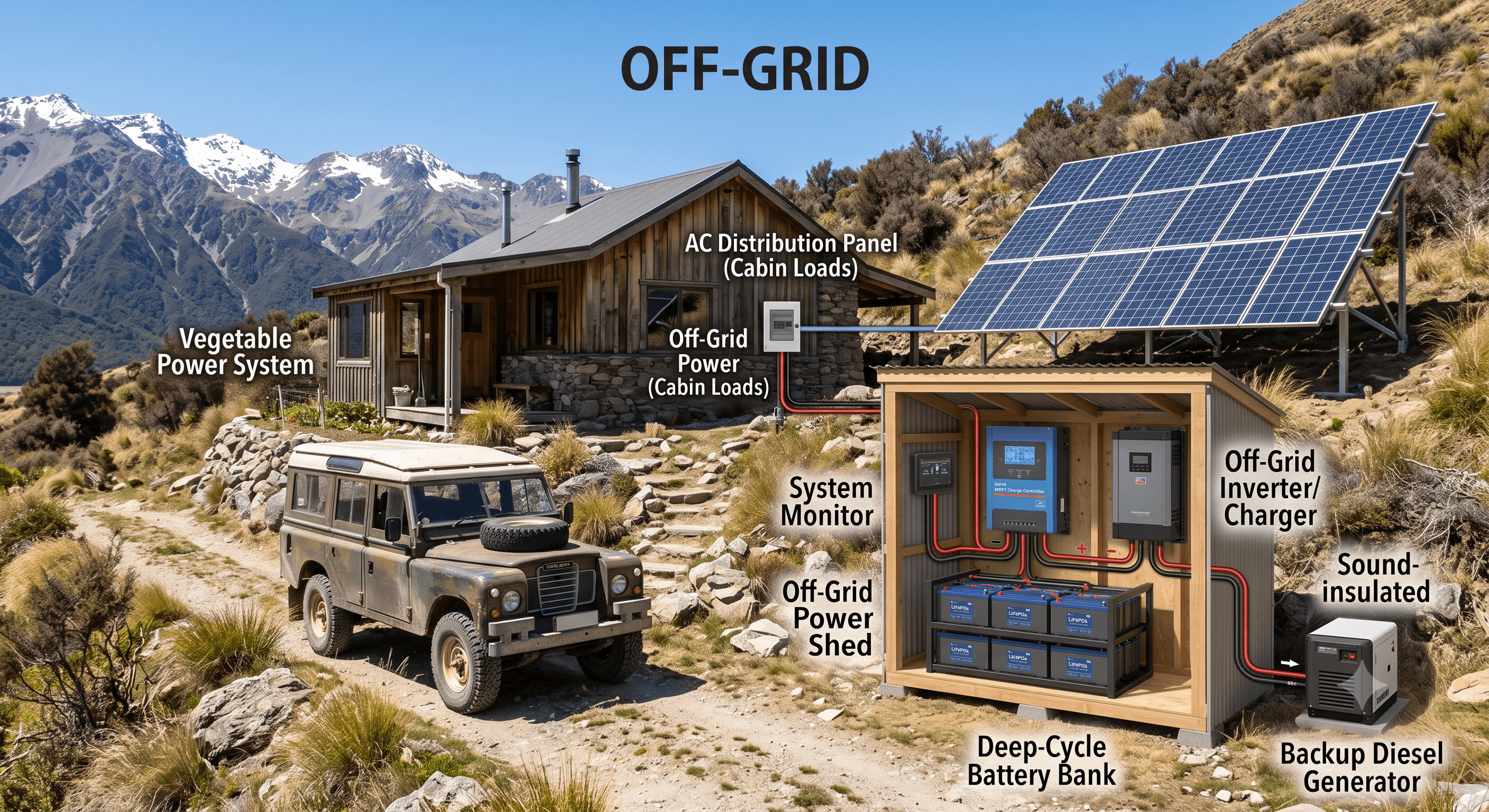 Off-Grid Solar System with Batteries